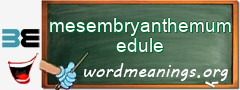 WordMeaning blackboard for mesembryanthemum edule